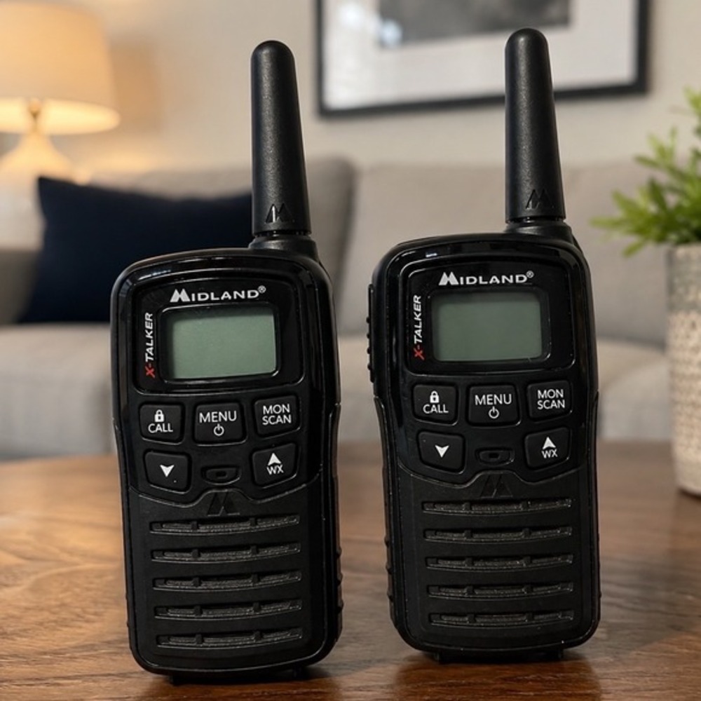 Midland X-Talker T10A Walkie Talkie 2-Way Radio‎ Set Black Weather Alert 31-07